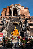 Chiang Mai - The Wat Chedi Luang. The massive chedi heavily damaged by an earthquake has been partially reconstructed apart from the spire since nobody can be sure what it looked like. 